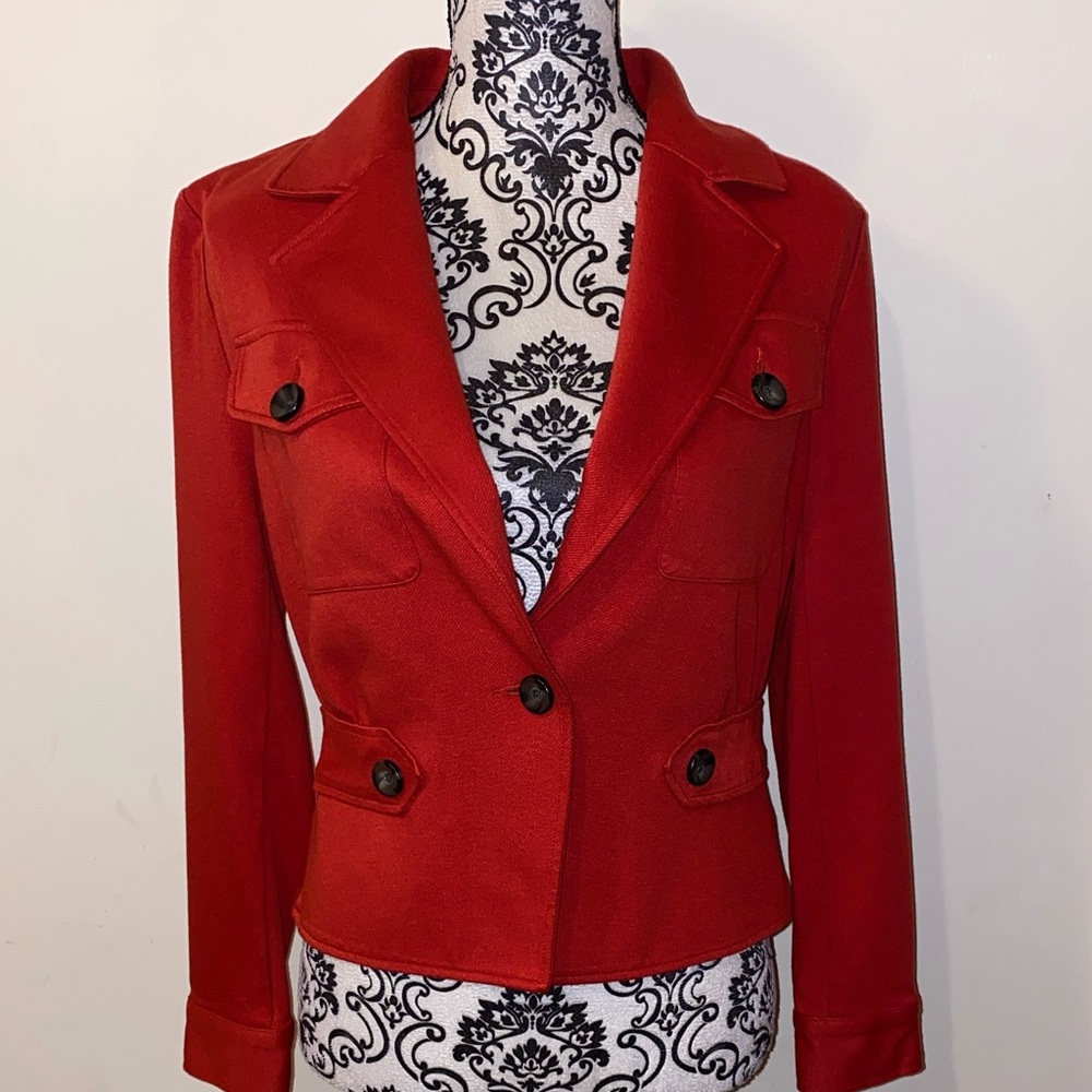 CAbi Little Red Blazer Jacket Size 6 Style #3374 - Picture 2 of 16